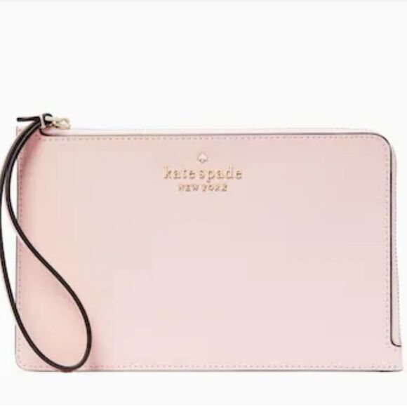 Kate Spade New York Staci Medium L Zip Wristlet- Chalk Pink - Picture 2 of 8